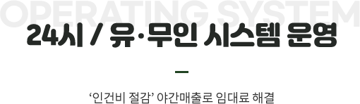 24시/ 유 무인 시스템 운영